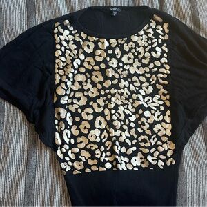 XOXO Black and Gold Women's Leopard Blouse